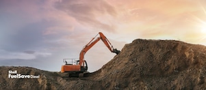 Digger scooping up dirt