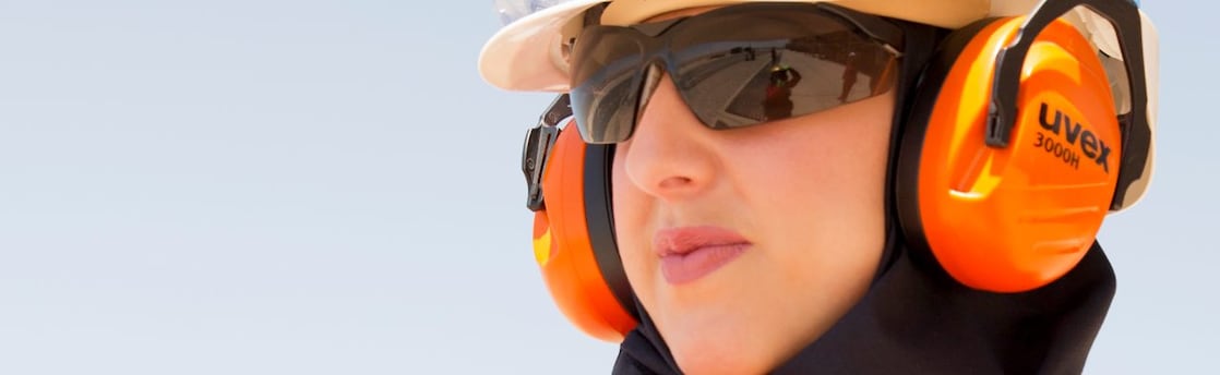 Woman at the Shell Pearl gas-to-liquid plant in Qatar
