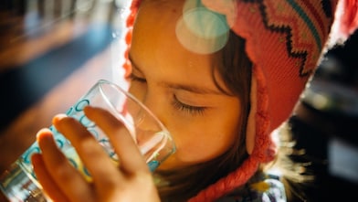 Girl drinking water