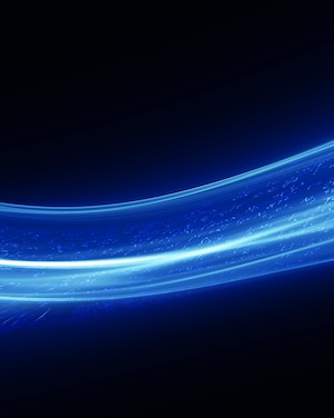 Blue wavey lines on a dark navy backgrounds