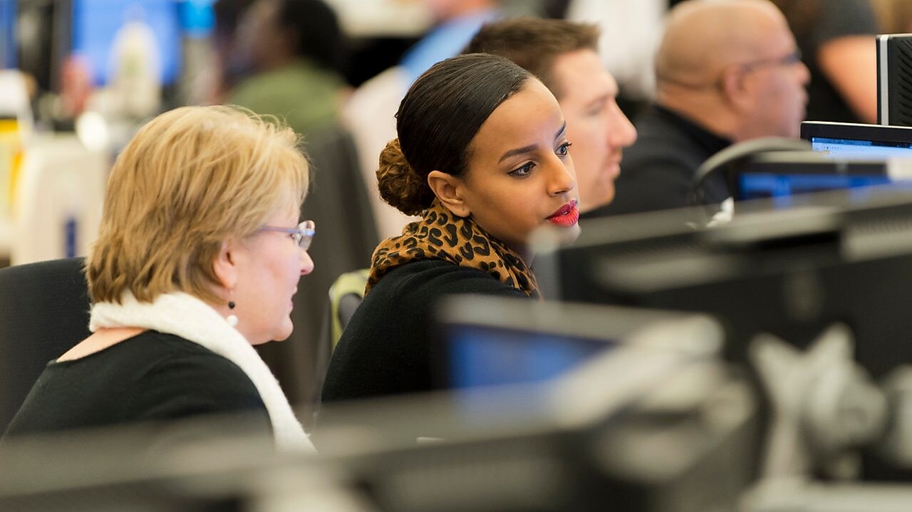 Man making phone call using his headset
