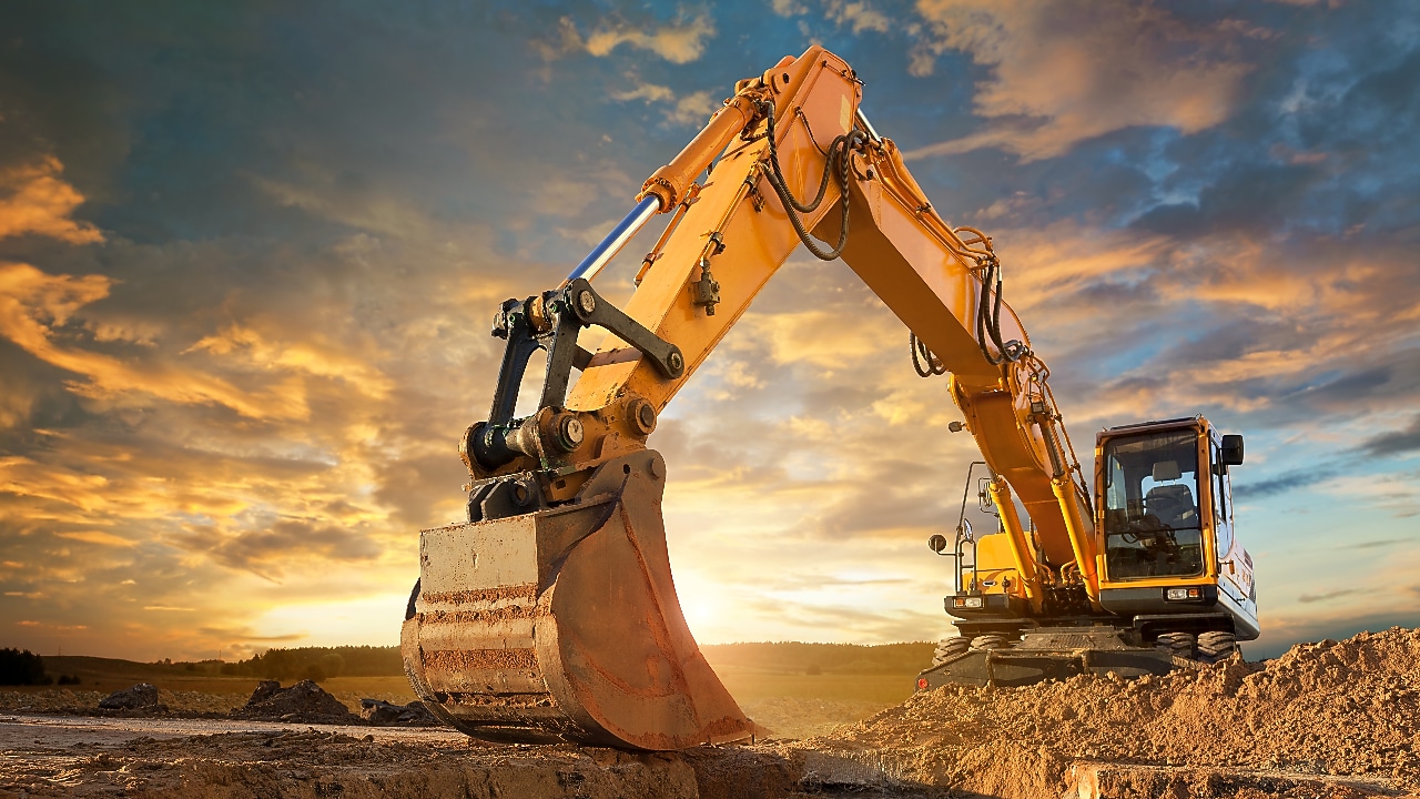 Digger on a construction