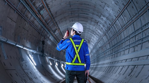 Engineer in tunnel