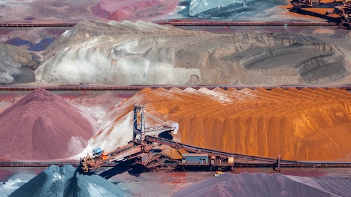 Machinery in use at an open mine