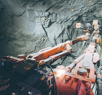 Lit up underground mine