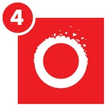 Red icon with corroded circle