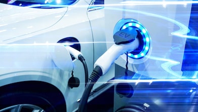 An electric charge being charged