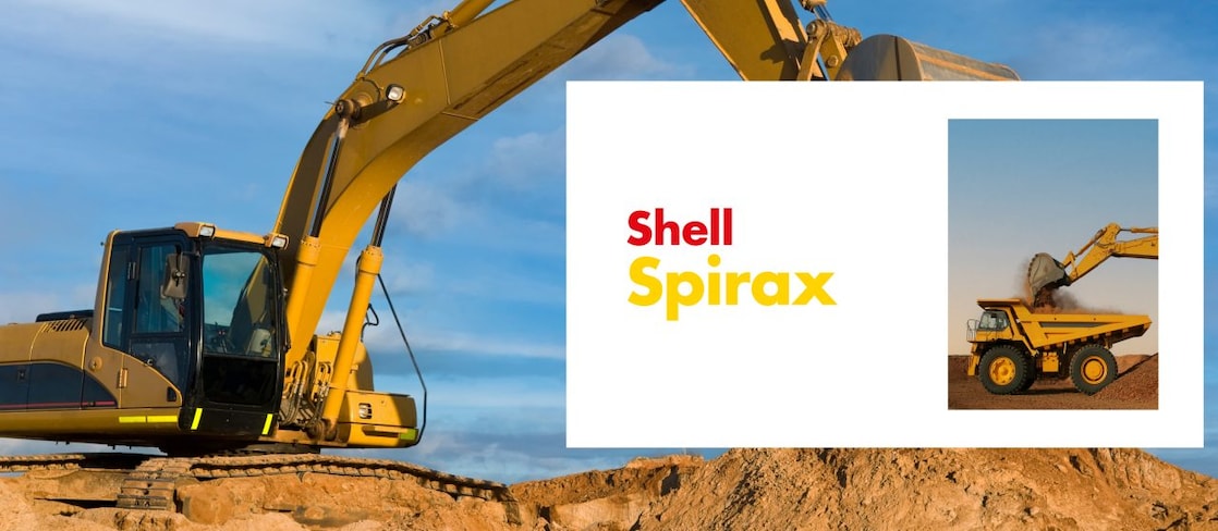 Digger and Truck with SHELL SPIRAX LOGO