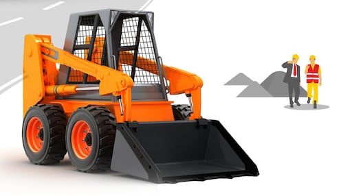 3D model of orange small digger