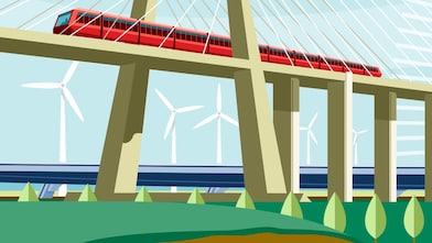 Illustration of wind turbines