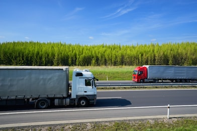 Trucks on a highway