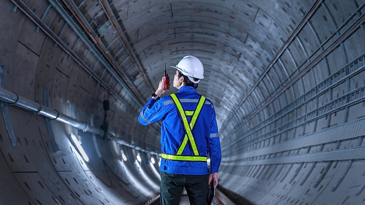 Engineer in tunnel