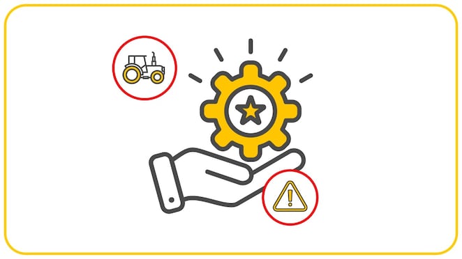 Illustration of a hand holding a cog 