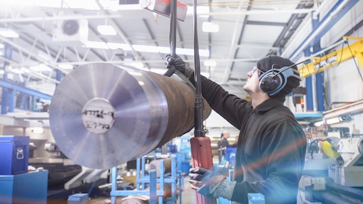 Worker in manufacturing plant