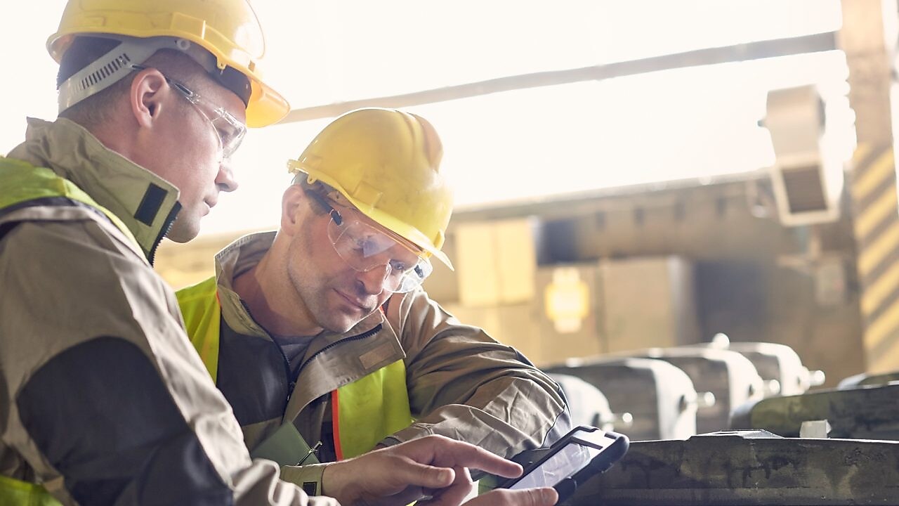 Engineers conversing