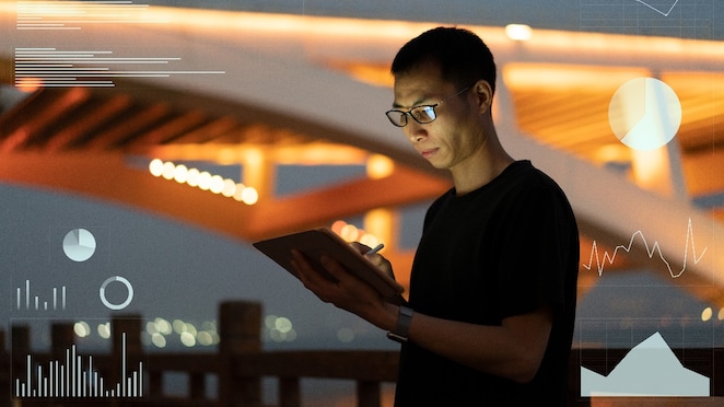 Man using tablet
