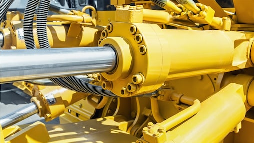 Close up of a hydraulic system
