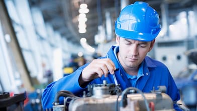 Maintenance worker in power plant