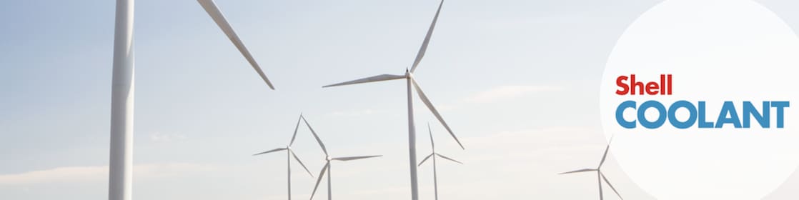 Coolant products featured within image of a wind farm