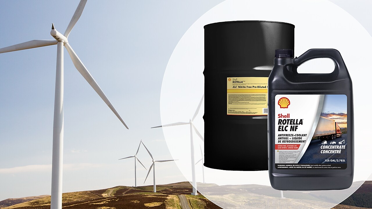 Wind turbine with the Shell Pecten logo