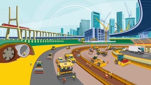 Illustration of construction site