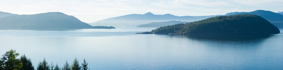 Island and lake landscape