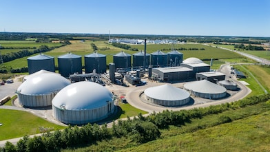 Section of a biofuels plant