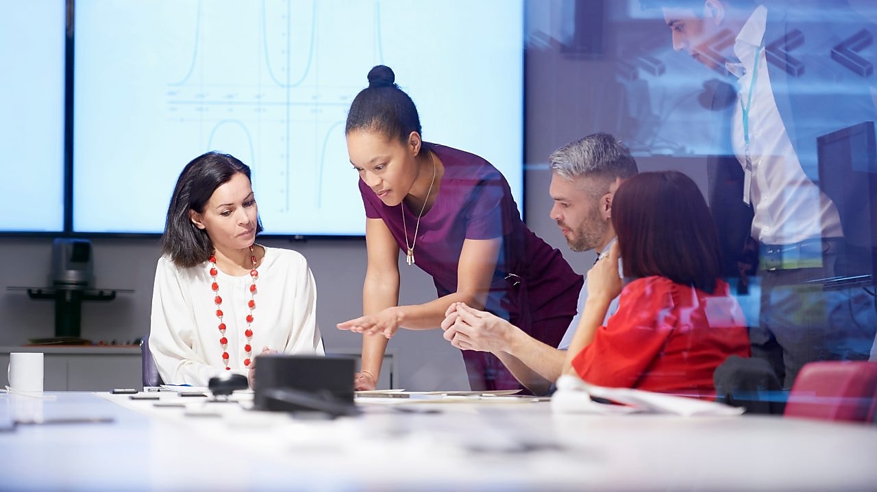 group of people in discussion