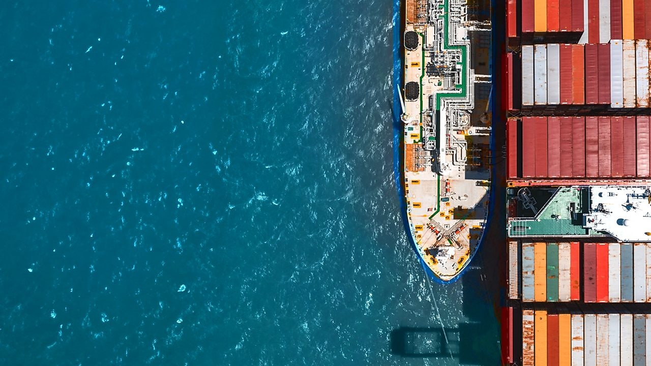 Cruise ship sailing north