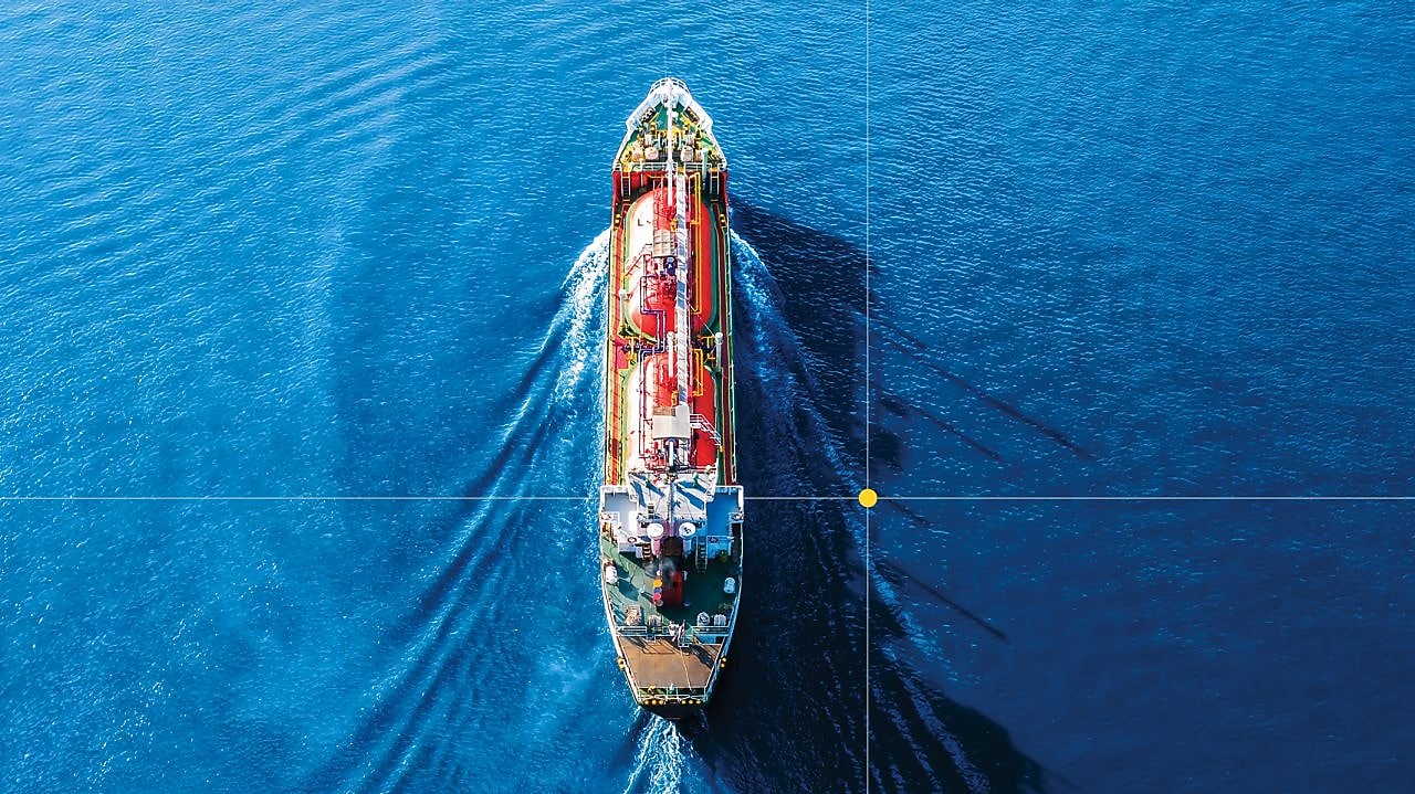 Cruise ship sailing north