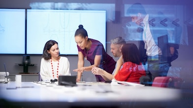 group of people in discussion