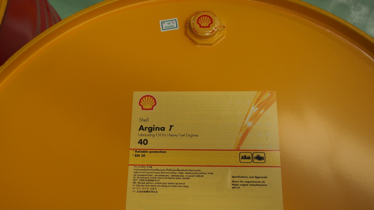 Argina T40- Shell is now producing marine engine oils like Shell Argina from its Marunda lubricant plant in Indonesia