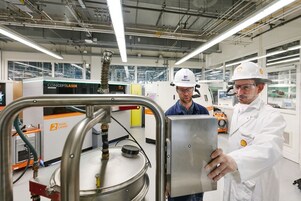 people working in lab