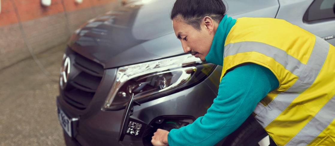 Shell Engineer charging a van