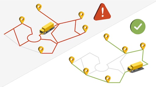Infographic of mapped out truck routes