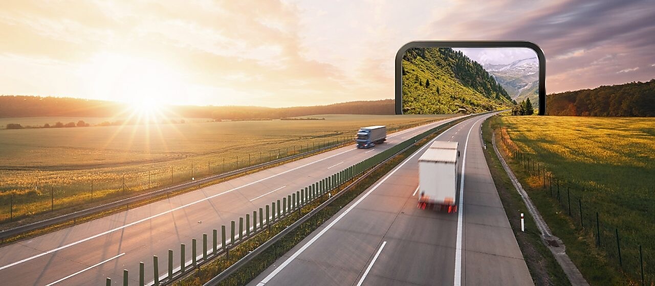 truck driving towards eachother