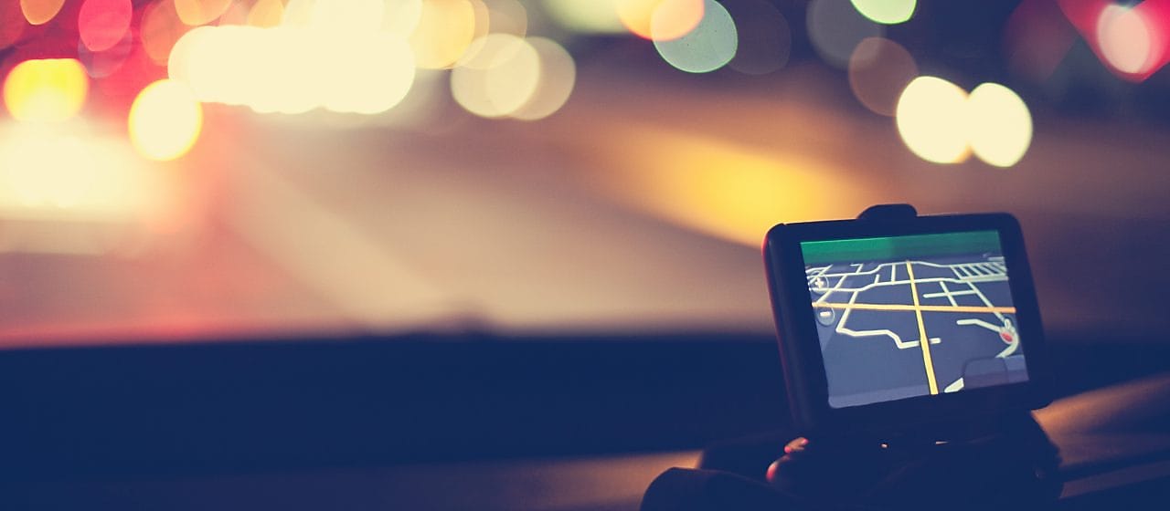 Truck driver using GPS