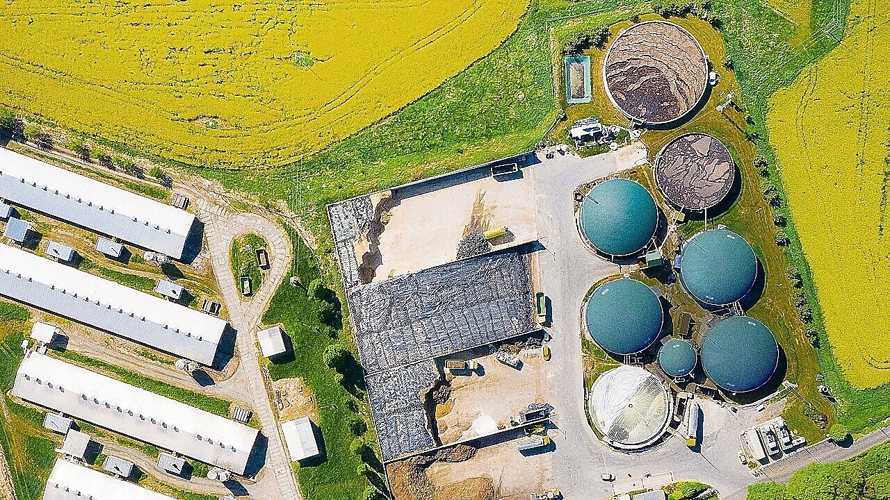 Arial view of a biofuel plant