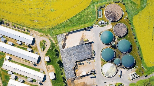 Arial view of a biofuel plant
