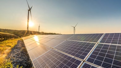Solar Farm wind turbine