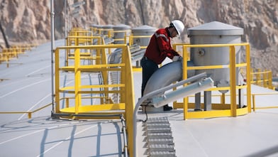 man working on the fertiliser platform