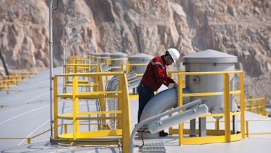 man working on the fertiliser platform