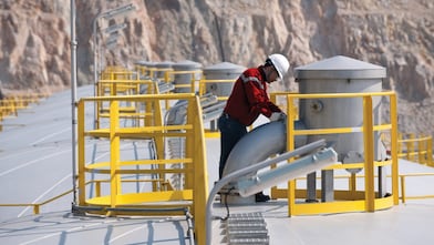 man working on the fertiliser platform
