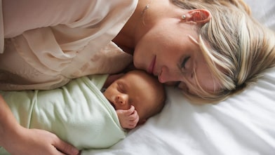 Mum and baby sleeping