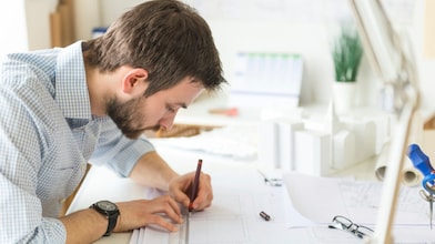an engineer busy in his work