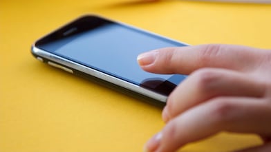 close view of a mobile phone