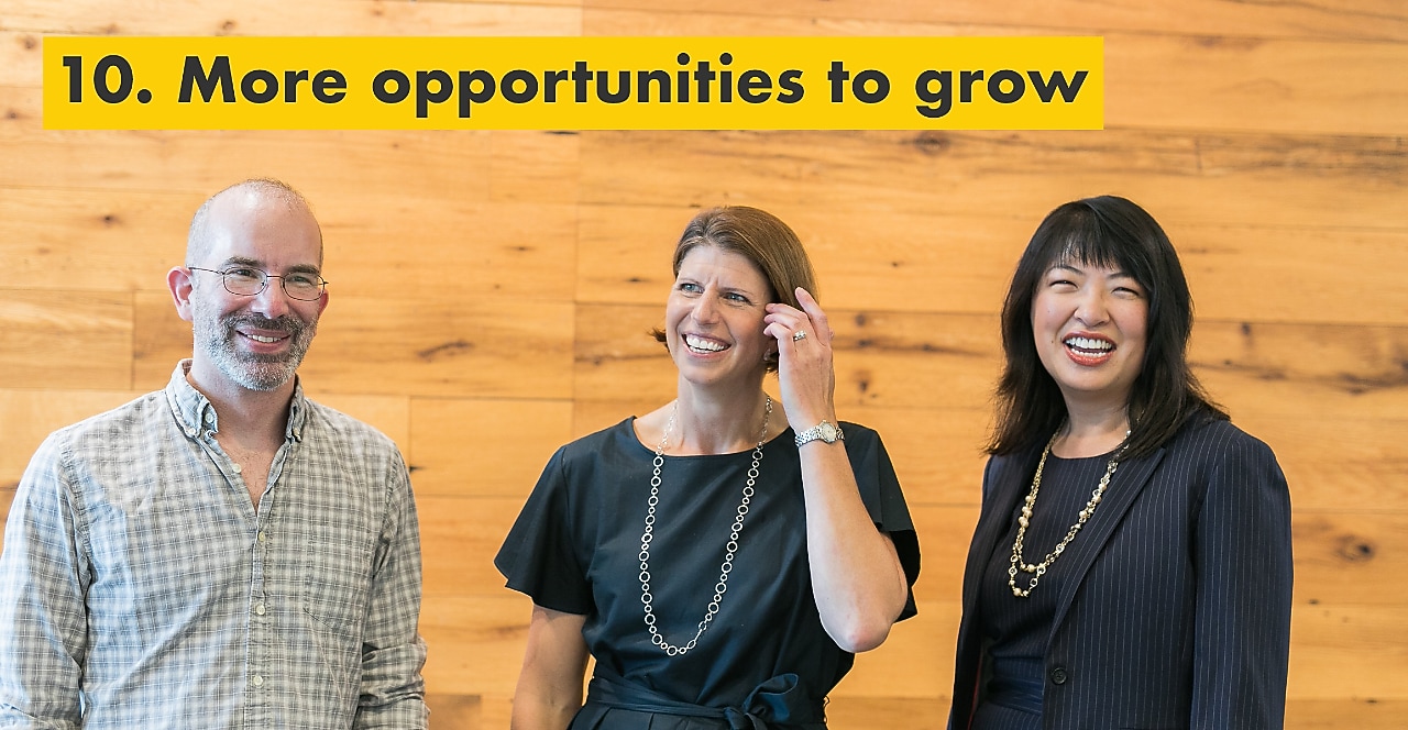 Reason number ten – more opportunities to grow. Julie Ferland and two other Shell TechWorks team members. 