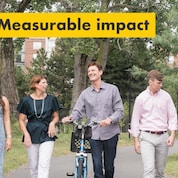 Reason number five – measurable impact. Julie Ferland and Shell TechWorks team taking a walk outdoors.