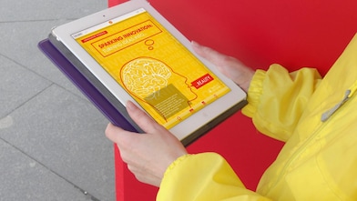 tablet holded on hand