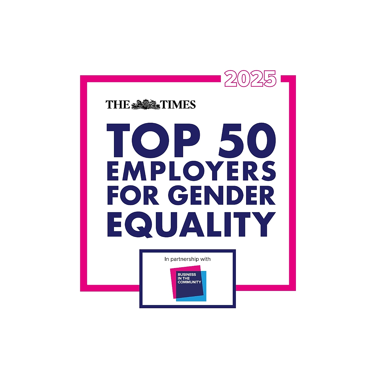 Award image for UK - Top 50 Employers for Gender Equality